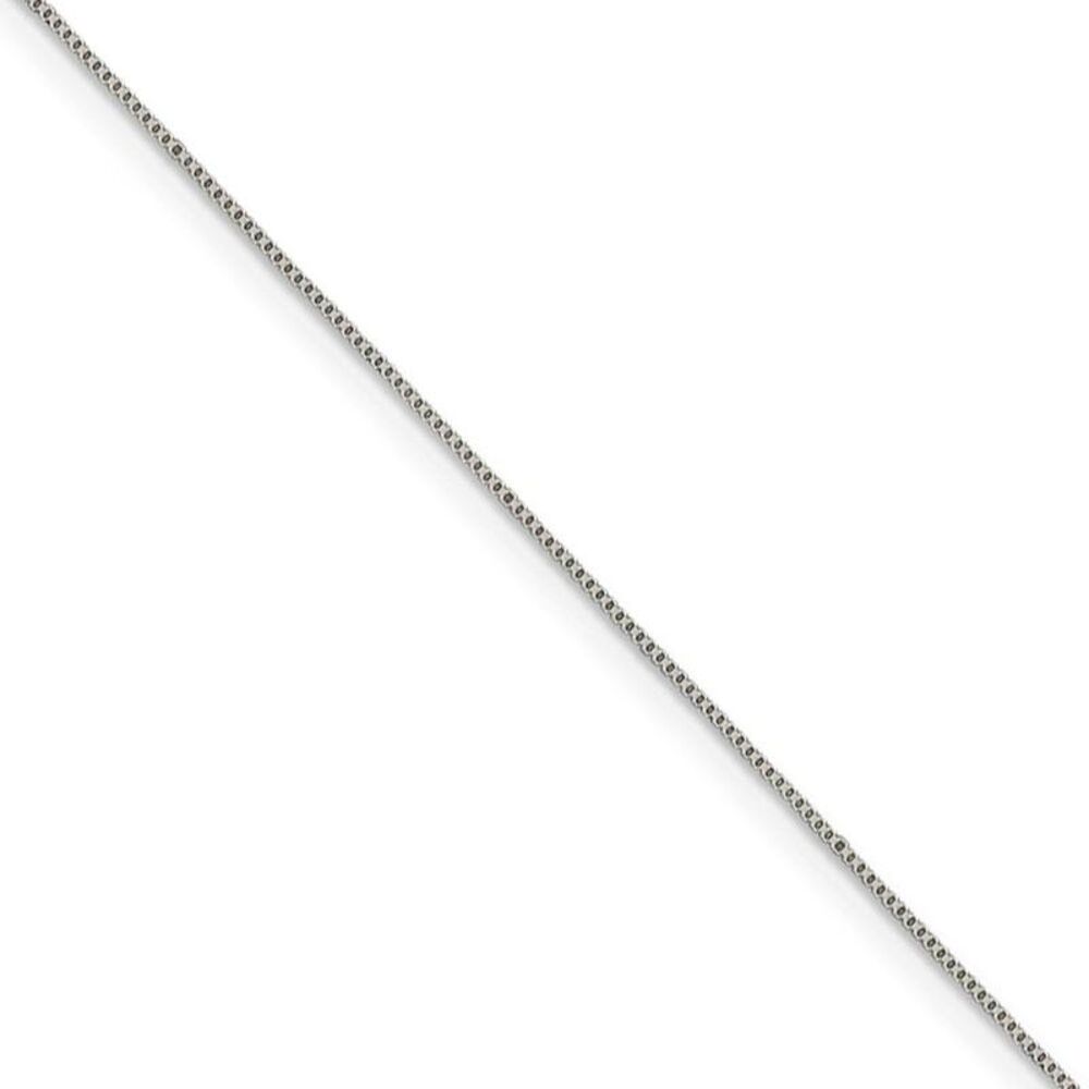 0.6mm, Sterling Silver, Solid Box Chain Necklace, 20 Inch